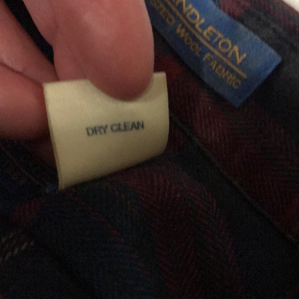 Sir Pendleton pure virgin wool button up shirt men’s XL plaid blue red•FLAW - Picture 6 of 12